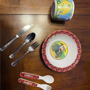 Multiples Kids Dinner Bowl and Mug Set in Red, Yellow, Green, Blue